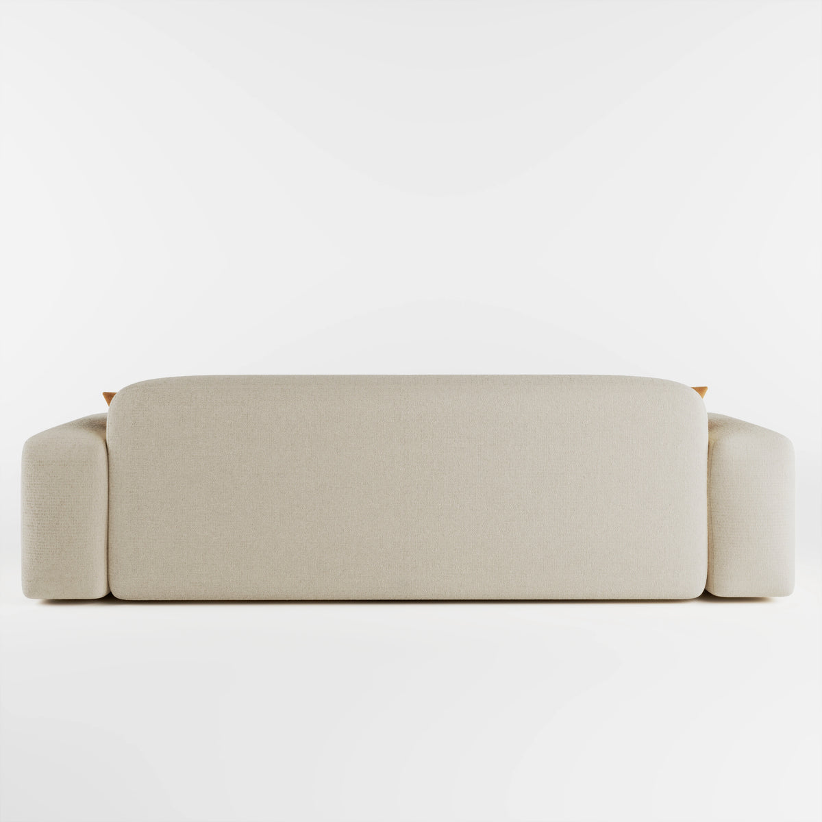 Cove 3 seater sofa in beige fabric, rear view