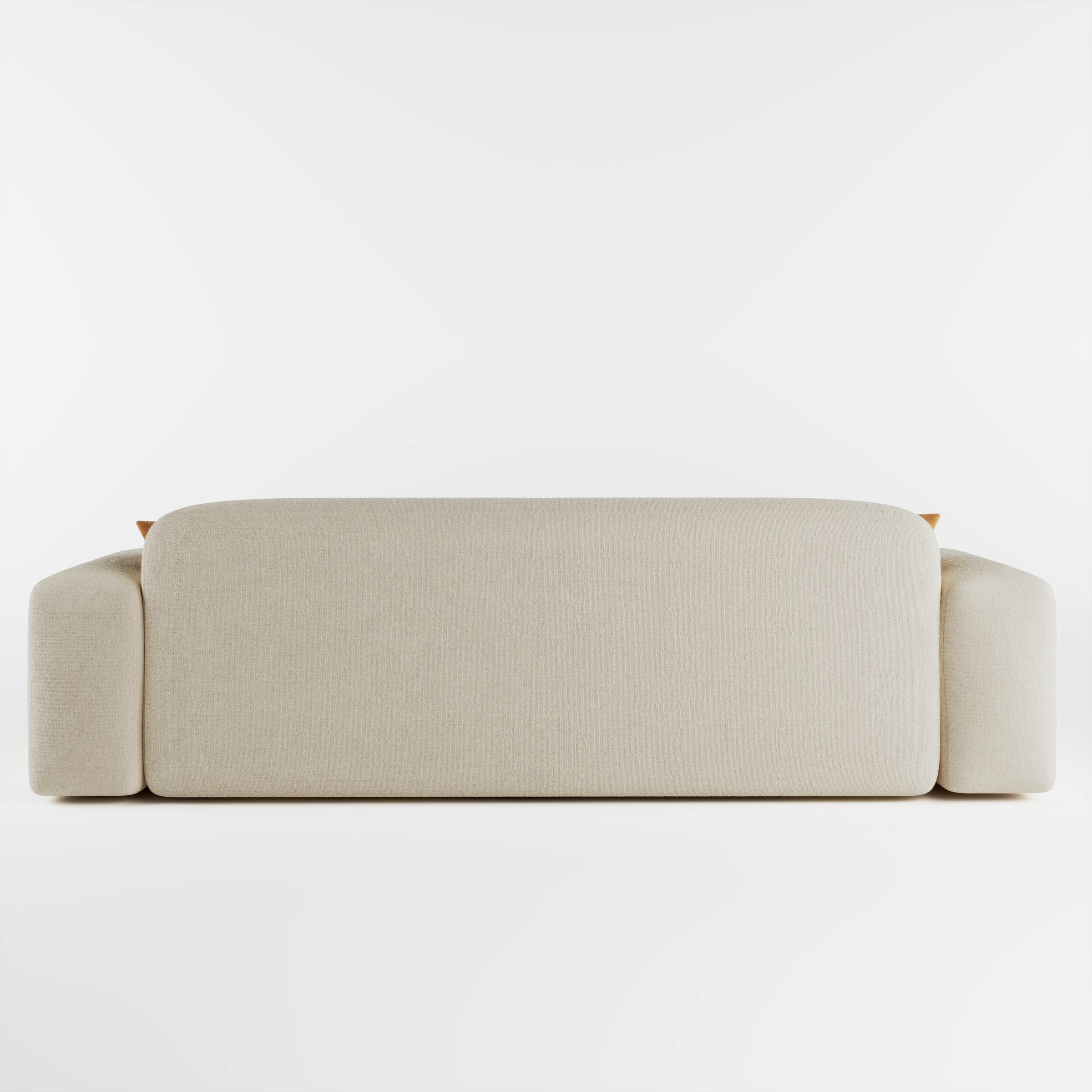 Cove 3 seater sofa in beige fabric, rear view